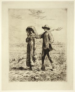 仕事に行く農民 作： Jean Francois Millet