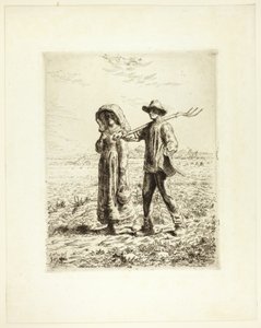 仕事に行く農民 作： Jean Francois Millet