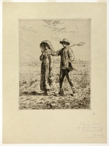 仕事に行く農民 作： Jean Francois Millet