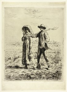 仕事に行く農民 作： Jean Francois Millet