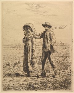 仕事に行く農民、1863年。 作： Jean Francois Millet