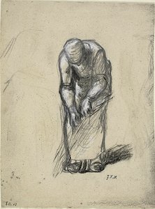 亜麻引きの研究 作： Jean Francois Millet