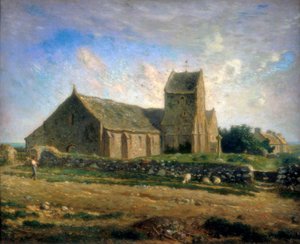 グレヴィルの教会、c1871-1874 作： Jean Francois Millet