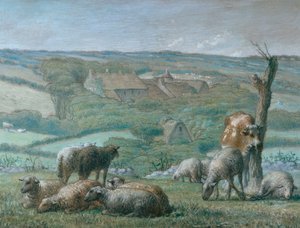 Lieu-Baillyのファームハウス、1871年 作： Jean Francois Millet