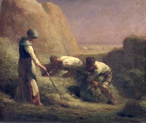 干し草トラッサー、1850-51 作： Jean Francois Millet