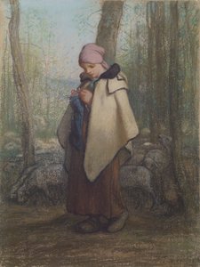 編み物の羊飼い 作： Jean Francois Millet