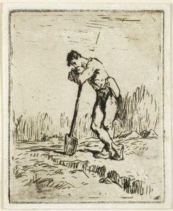 鋤にもたれかかる男 作： Jean Francois Millet