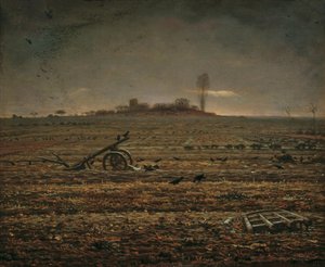 鍬と鋤のあるシャイー平原、1862年。 作： Jean Francois Millet