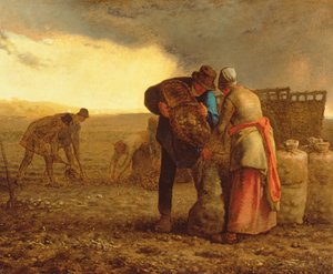 ジャガイモの収穫、1855 作： Jean Francois Millet