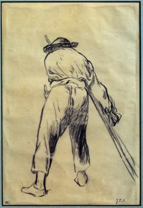 ジャン・フランソワ・ミレー（1814-1875）による「死神の描画準備」 19世紀 パリ、ルーヴル美術館 作： Jean Francois Millet
