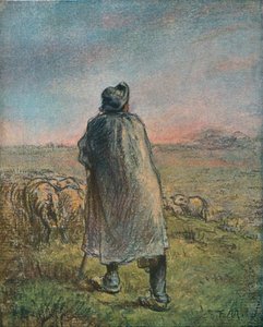 羊飼い、19世紀 作： Jean Francois Millet