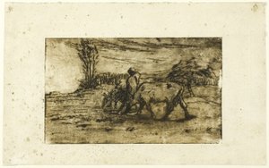 二頭の牛 作： Jean Francois Millet