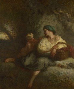 ささやきc。 1846 作： Jean Francois Millet