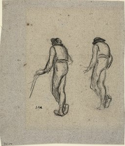 後ろから見た農民の 2 つのスケッチ 作： Jean Francois Millet