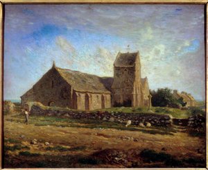 グレヴィル教会の眺め 絵画 ジャン・フランソワ・ミレー（1814-1875） 1871年 日0,6x0,73 m パリ、オルセー美術館 作： Jean Francois Millet