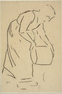 バケツを空にする女性 作： Jean Francois Millet