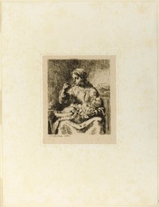 彼女の子供に餌をやる女性 作： Jean Francois Millet