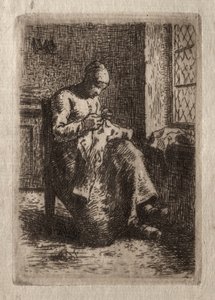 女性裁縫 作： Jean Francois Millet