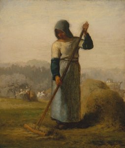 熊手を持つ女性、おそらく1856〜57年。 作： Jean Francois Millet
