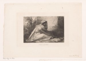 座っているアラブの女性 作： Jean Francois Portaels