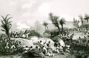 1802年9月16日、サントドミンゴにおける黒人の反乱 作： Jean Francois Pourvoyeur