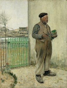 フェンスを塗ったばかりの男 作： Jean Francois Raffaelli
