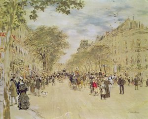 1870年以降のパリのパビリオンドハノーヴルとブールバールデイタリアーヌ（ガッシュとトイレ紙） 作： Jean Francois Raffaelli
