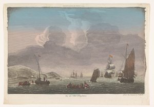 水上に船やボートがあるイギリスの海岸の眺め Les cotes d