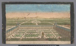庭園とマドリッドのパラシオ デル ブエン レティーロの眺め Vüe perspective du Palais Royal et des Jardins du Buen Retiro, en Espagne (オブジェクトのタイトル) 作： Jean François Daumont