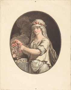 若いウェスタ 作： Jean François Janinet after Jean Jacques François Le Barbier I