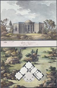 イングリッシュ ガーデンのパビリオン、1795 年 作： Jean François Thomas de Thomon