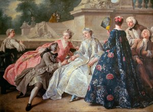 愛の宮廷 ジャン・フランソワ・ド・トロイ（1679-1752）の絵画 1731年 日 0,73 X 0,92 m ベルリン国立博物館 作： Jean François de Troy