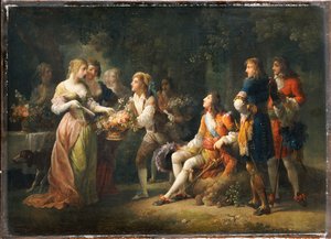フランスのルイ14世がルイーズドラバリエールへの愛を宣言 作： Jean Frederic Schall