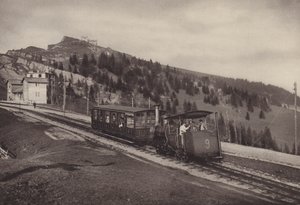 ヴィッツナウ リギ クルム、ラック式鉄道 (白黒写真) 作： Jean Gaberell