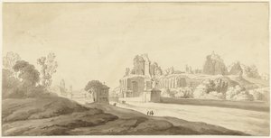 ローマのパラティーノの丘にある宮殿の遺跡の眺め 作： Jean Grandjean (attributed to)