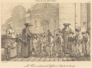 兄弟は子供たちをサン・ニコラ・デ・シャンに導く 作： Jean Henri Marlet