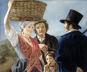 市場ゴシップ、1827 作： Jean Henri de Coene