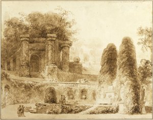 噴水のあるローマ公園、1774年