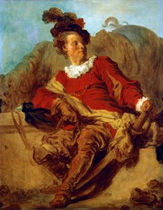 ジャン オノレ フラゴナール (1732-1806) 作、スペイン風の服装をしたサン ノン修道院長 作： Jean Honore Fragonard