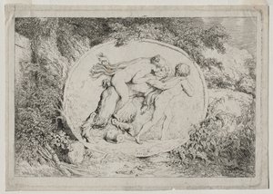 Bacchanals: 風刺するニンフの嘘 作： Jean Honore Fragonard