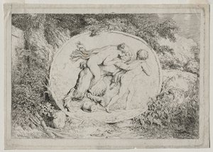 バッカナレス：Nymph Astride a Satyr、1763 作： Jean Honore Fragonard