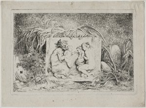 バッカナレス：サテュロス一家、1763年。 作： Jean Honore Fragonard