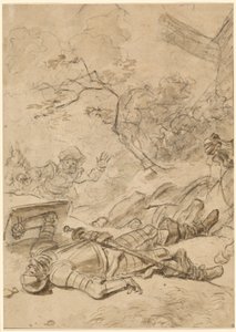 風車に倒されたドン・キホーテ 作： Jean Honore Fragonard
