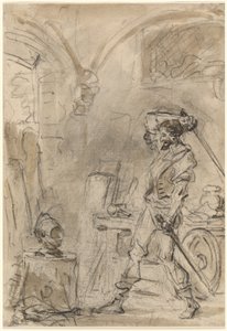 兜を打とうとするドン・キホーテ 作： Jean Honore Fragonard