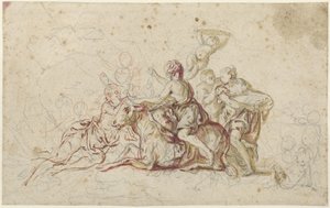牡牛に化けて木星に誘拐されたエウロパ（？） 作： Jean Honore Fragonard