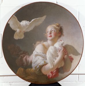鳩を抱いた少女 作： Jean Honore Fragonard