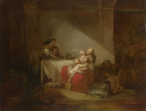 インテリア、幸せな母 作： Jean Honore Fragonard