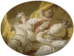 フラゴナール、ジャン・オノレ（1732-1806）の「無益な抵抗（La resistance inutile）」。キャンバスに油彩。寸法：45x60.5 cm。ストックホルム国立博物館 作： Jean Honore Fragonard