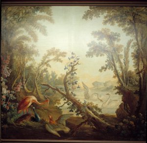 マルトーのラウンジサイン：白鳥の風景。ジャン・バティスト・ヒュエ（1745-1811）とジャン・オノレ・フラゴナール（1732-1806）の作品