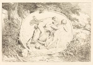 Nymph Astride a Satyr (サテュロスにまたがる少女) 作： Jean Honore Fragonard